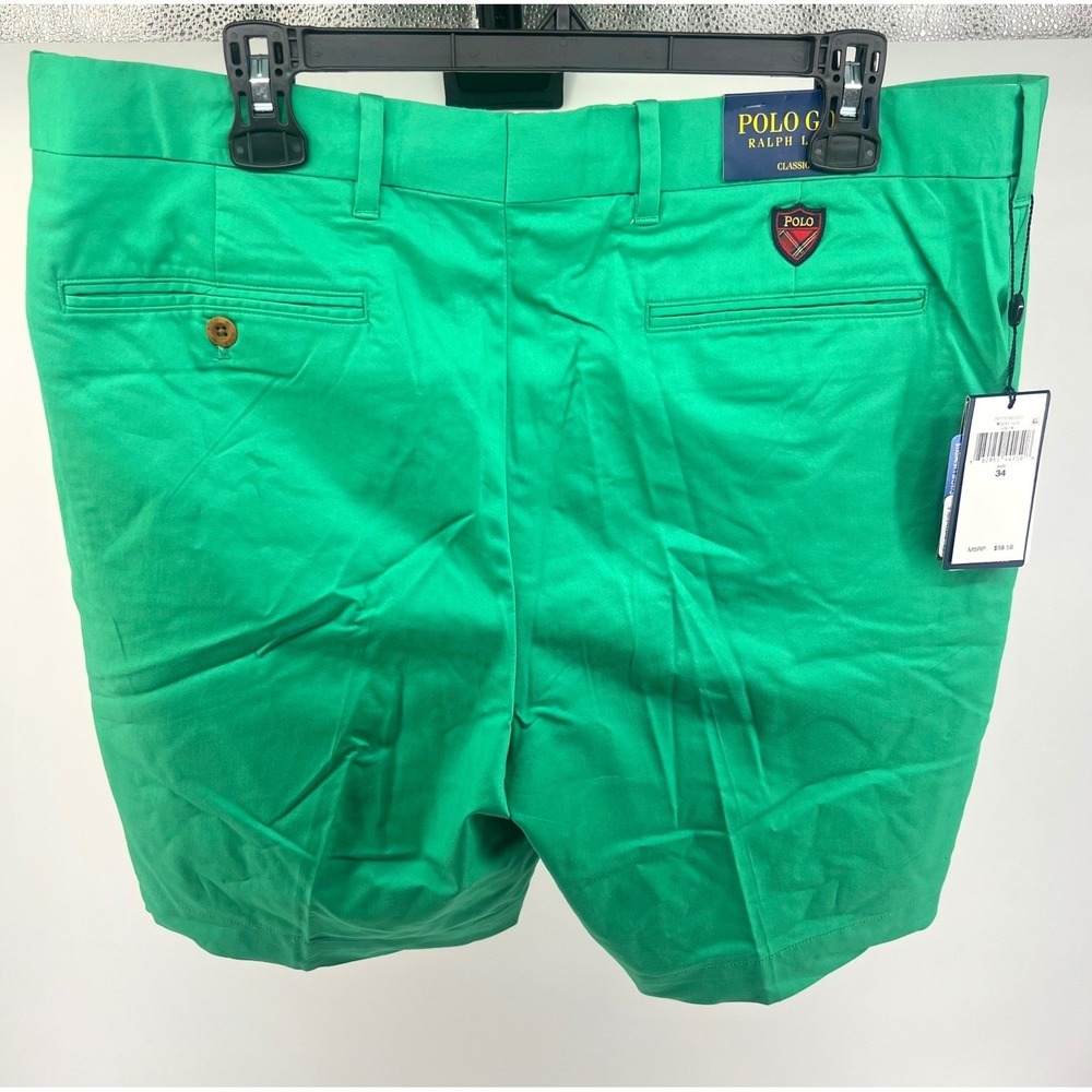 Polo Golf Ralph Lauren Classic Fit Stretch Green Shorts Size 34 NWT 98.50 0609